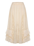 Forest Whisper Embroidered Ramie Skirt