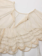 Moonlight Garden Beaded Cold Shoulder Top
