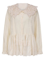 Lace Collar Peplum Blouse