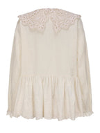 Lace Collar Peplum Blouse