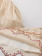 Embroidered Basket Hem Skirt