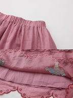 Embroidered Basket Hem Skirt