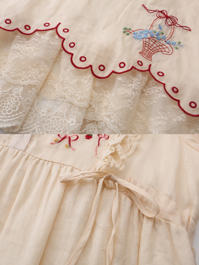 Ramie Embroidered Garden Dress