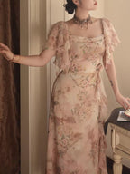 Whispering Petals Chiffon Dress