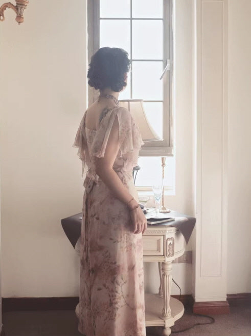 Whispering Petals Chiffon Dress