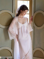White Lace Princess Nightgown Set