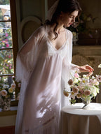 White Lace Princess Nightgown Set