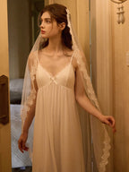 Whispering Lace White Nightgown Set