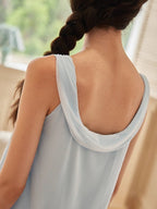 Powder Blue Chiffon Ribbon Nightgown