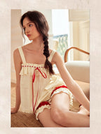 Cream Ruffle Camisole Set