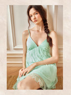 Mint Green Sheer Summer Night Dress