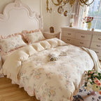 Blush Rose Vintage Floral Bedding Set