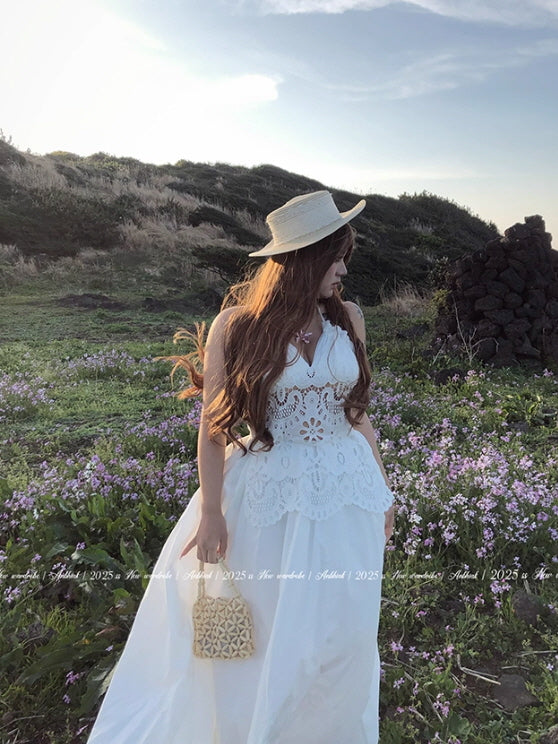 Sunlit Meadow Eyelet Lace Dress