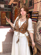 Western Prairie Embroidered Vest Dress