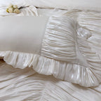 Ivory Bow Ruffle Bedding Set