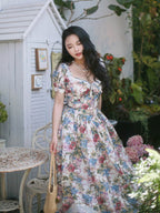 Romantic Vintage Garden Floral Dress
