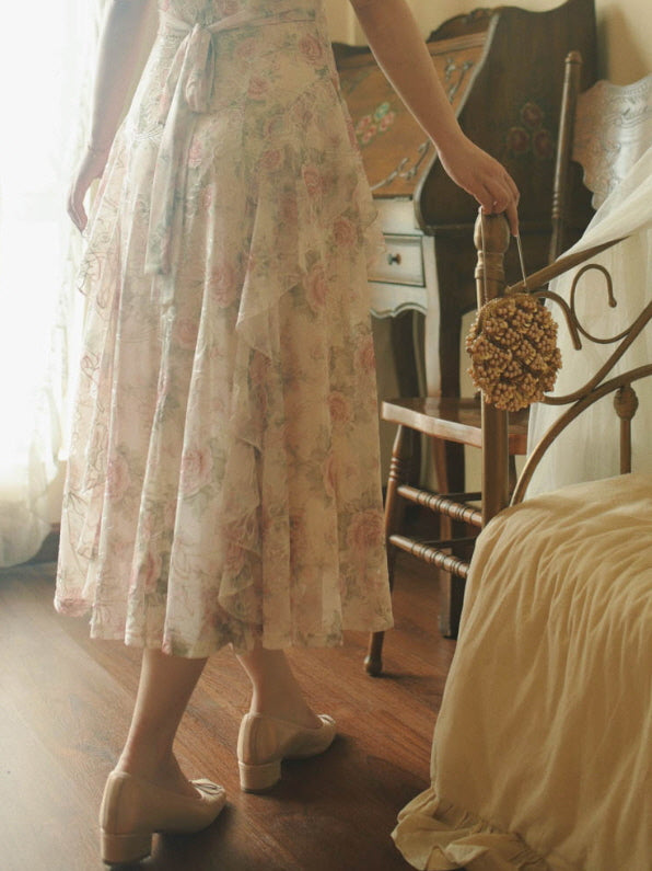 Ethereal Rose Garden Ruffle Dress