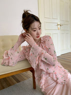 Blush Ruffle Floral Blouse