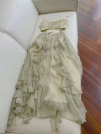 Sage Whisper Ruffle Chiffon Dress