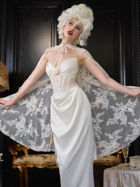Regal Rose Corset Satin Dress
