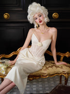 Regal Rose Corset Satin Dress