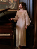 Golden Goddess Satin Lace Dress