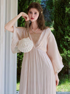 Golden Goddess Satin Lace Dress