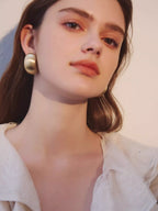 Golden Glow Vintage Dome Earrings