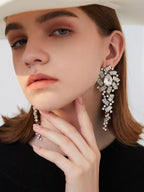 Crystal Cascade Statement Drop Earrings