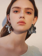 Golden Bloom Statement Flower Earrings
