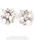 Crystal Pearl Cluster Vintage Earrings