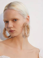 Fairycore Faux Fur Hoop Earrings