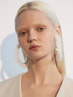 Fairycore Faux Fur Hoop Earrings