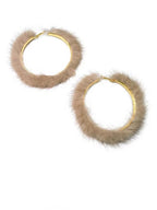 Fairycore Faux Fur Hoop Earrings