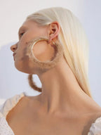 Fairycore Faux Fur Hoop Earrings