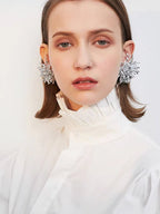 Crystal Cluster Statement Earrings