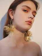 Golden Bloom Statement Flower Earrings