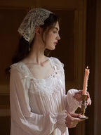 Moonlight Vintage Lace Long Nightgown