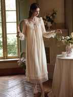 Golden Glow Vintage Lace Nightgown
