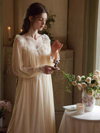 Golden Glow Vintage Lace Nightgown