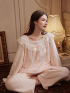 Fairytale Lace Ruffle Cozy Loungewear Set