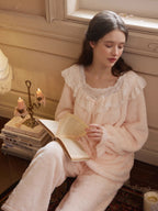 Fairytale Lace Ruffle Cozy Loungewear Set