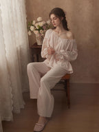 Vintage Lace Trim Romantic Loungewear Set