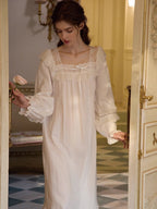 Romantic Ruffle Lace Long Nightgown