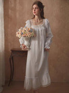 Romantic Ruffle Lace Long Nightgown