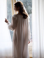 Romantic Ruffle Lace Long Nightgown