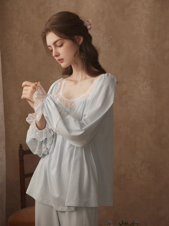 Lace Ribbon Dreamy Loungewear Set