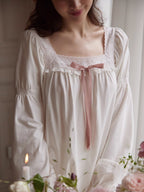 Pink Ribbon Cotton Loungewear Set