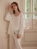 Romantic Lace Trim Loungewear Set