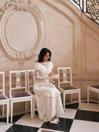 Vintage Cream Lace Ruffle Dress